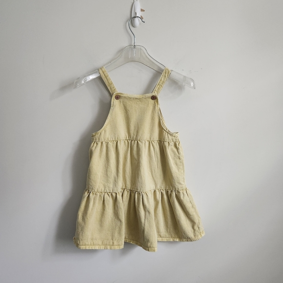 *SOLD* ZARA denim dress tiered mustard yellow sz 4 5 - Picture 2 of 5